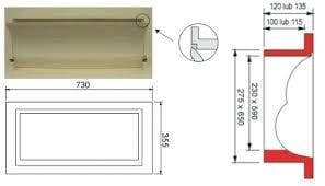 Wlot powietrza pojedynczy mały (650 x 275 mm)